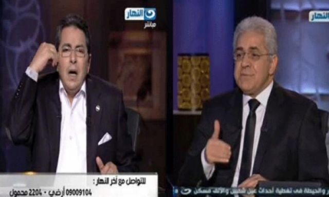 بالفيديو .. صباحي يهاجم السيسى ومحمود سعد يقاطعه