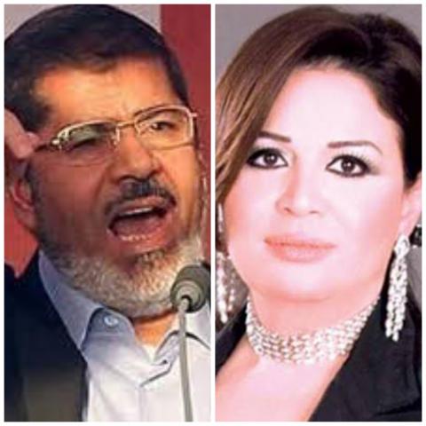 الهام شاهين ومحمد مرسي 