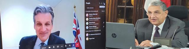 تفاصيل لقاء وزير الكهرباء بسفير بريطانيا في القاهرة عبر الفيديو كونفراس