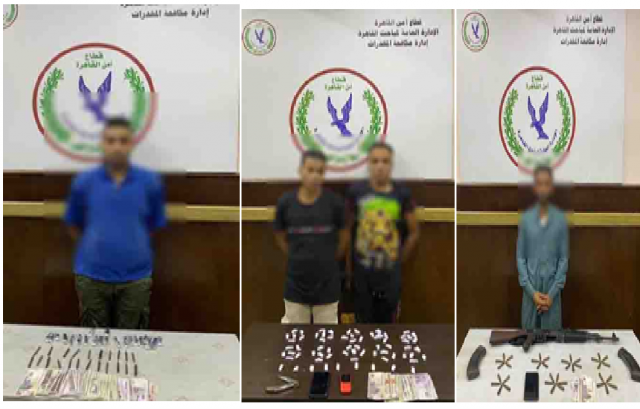 بالصور .. ضبط تجار المخدرات وحائزى الأسلحة النارية بالقاهرة