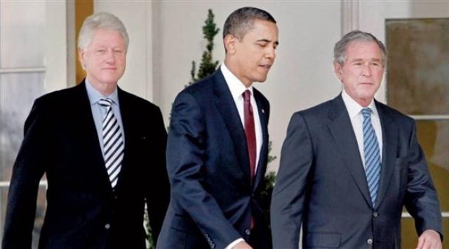 بوش وكلينتون وباراك