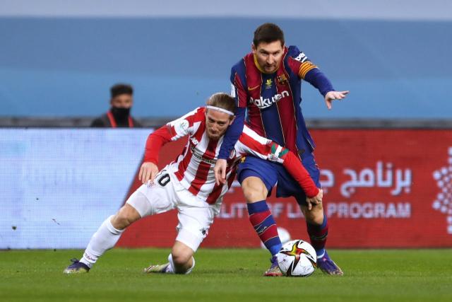 بيلباو يهزم برشلونة ويتوج بالسوبر الإسباني في ليلة طرد ميسي