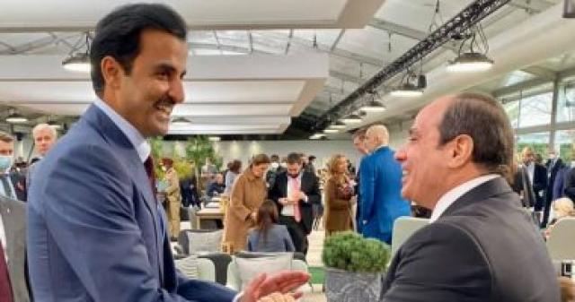 تفاصيل لقاء الرئيس السيسي مع أمير قطر على هامش قمة تغير المناخ