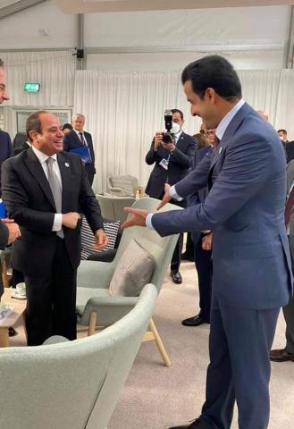عاجل.. متحدث الرئاسة ينشر صورة لقاء الرئيس السيسي و أمير قطر