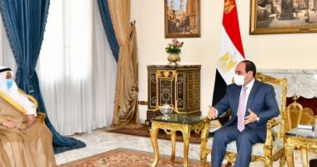 السيسى يلتقى السفير الكويتي بمناسبة انتهاء فترة عمله بمصر