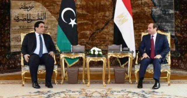 تفاصيل مباحثات السيسى مع رئيس المجلس الرئاسي الليبي