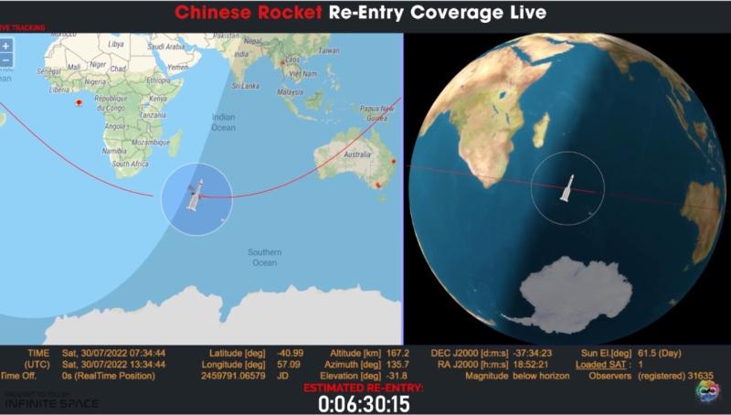 قبل اختراقه المجال الجوي .. اعرف موعد ومكان سقوط الصاروخ الصيني على كوكب الأرض
