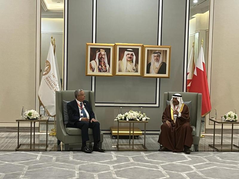بالصور ..المستشار حنفي جبالي يلتقي  رئيس مجلس الشورى البحريني