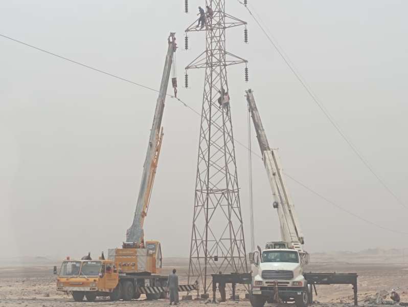 انجاز إصلاح برج «الكهرباء» وعودة التغذية لمدينة أبوسمبل في وقت غير مسبوق