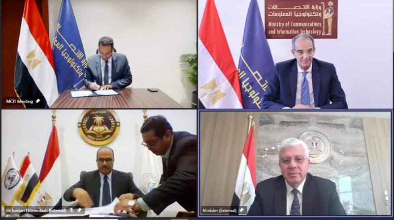 وزيرا التعليم العالي والاتصالات يشهدان توقيع بروتوكول تعاون لإنشاء مركز إبداع مصر الرقمية ”كريتيفا” بجامعة العريش