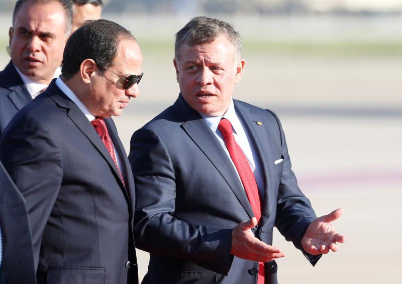 الرئيس السيسى وعاهل الأردن يؤكدان ضرورة التحرك الدولى لإغاثة أهالى غزة
