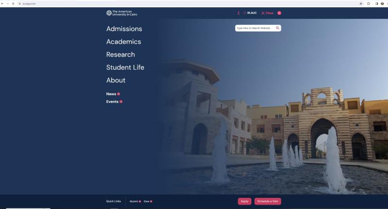 فوز الموقع الإلكتروني للجامعة الأمريكية بالقاهرة بجائزة الاستحقاق للتميز في التسويق الرقمي