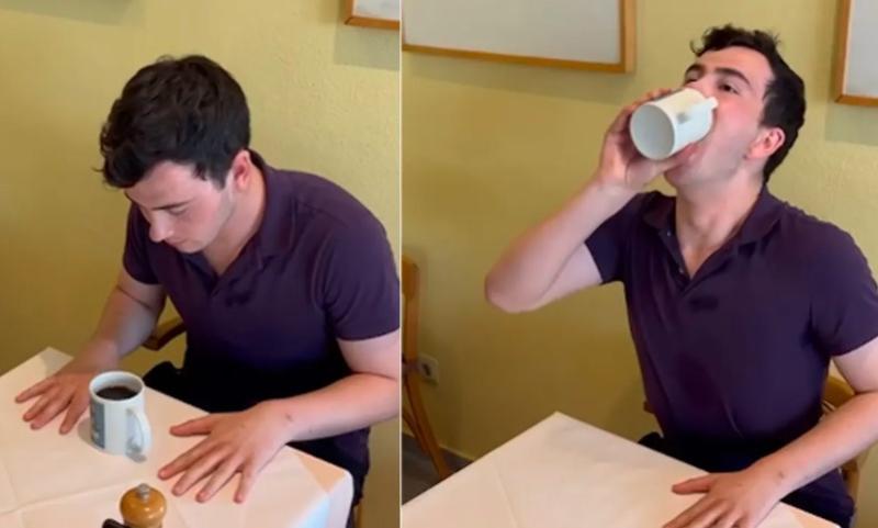 فيديو.. ألماني يدخل موسوعة جينيس بشرب القهوة بسرعة البرق