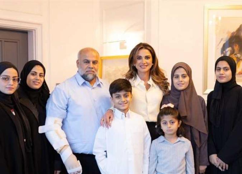 لقاء الملكة رانيا  بوائل الدحدوح