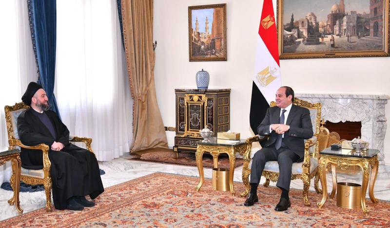 خلال لقاءه رئيس تيار الحكمة.. السيسي يؤكد على دعم مصر الثابت للعراق واستقراره