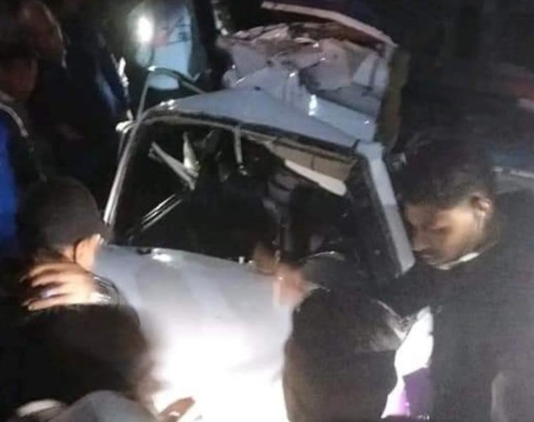 إصابة 13 شخص في حادث تصادم بين سيارتين بشمال سيناء 