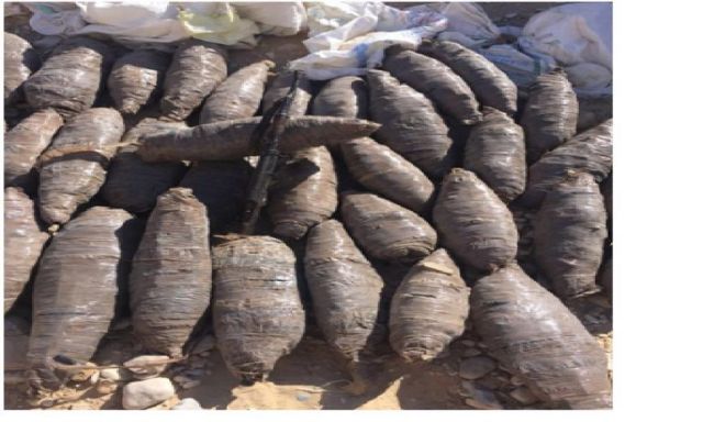 ضبط مخزن مواد مخدرة وبداخله نصف طن من مخدر البانجو وبندقية آلية فى جنوب سيناء