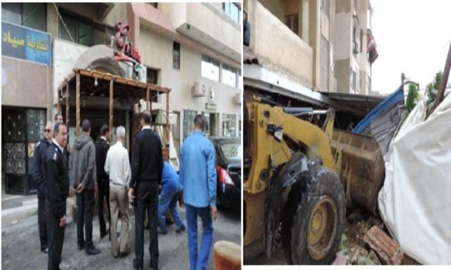 بالصورة .. الأجهزة الأمنية ببورسعيد تشن حملة لإزالة الإشغالات بالشوارع  والميادين