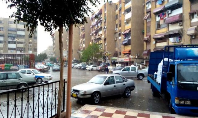 سقوط أمطار غزيرة فى بورسعيد