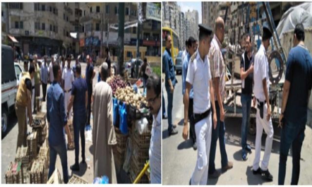 إستمرار لحملة شرطة المرافق بالإسكندرية ضبط عدد من الباعة الجائلين وإزالة الإشغالات