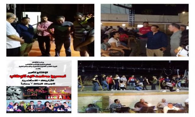 عادل عبده يتابع  اللمسات الأخيرة لإفتتاح مسرح محمد عبدالوهاب 