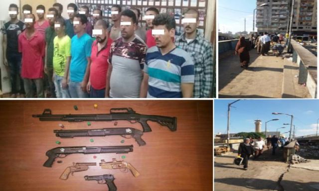ضبط 8 قطع سلاح نارى و63 قضية مخدرات وإزالة الإشغالات والباعة الجائلين بالإسكندرية