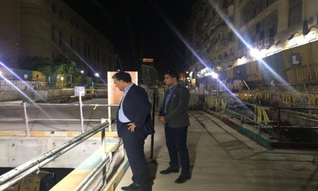 وزير النقل يتفقد عملية تنفيذ محطة ربط مترو جمال عبدالناصر بالخط الثالث