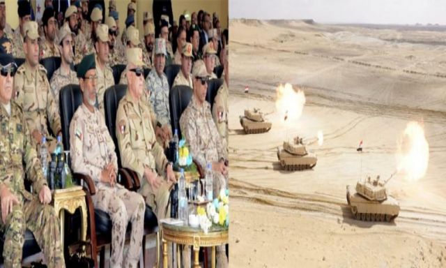 الفريق محمد فريد وعدد من قادة القوات المسلحة للدول العربية الشقيقة يشهدوا المرحلة الرئيسية  للتدريب المشترك " درع العرب -1 "