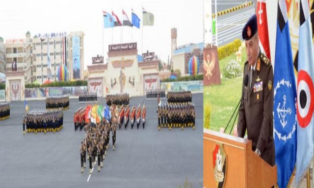 وزير الدفاع والإنتاج الحربى يشهد مراسم الإحتفال بتخريج الدفعة 155 من كلية الضباط الإحتياط