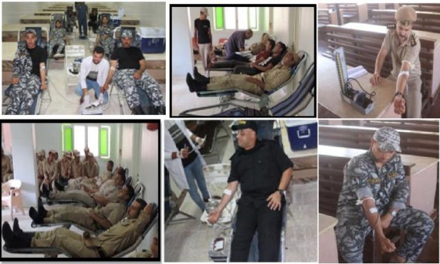 شاهد بالصور .. حملة للتبرع بالدم بمشاركة ضباط وأفراد ومجندى قوات الأمن فى 5 محافظات