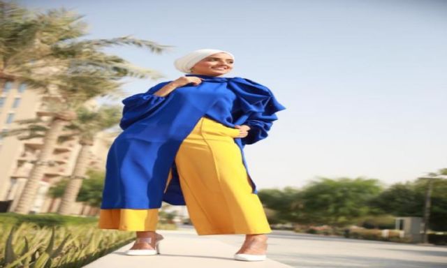 الفلسطينية آية مصري في أسبوع الموضة العربي بنيويورك 2020